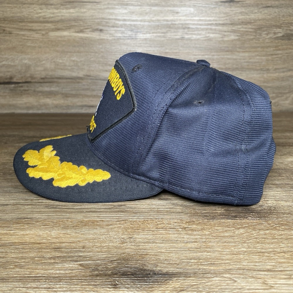 Vintage USS Cowboys Scrambled Egg Brim Snapback Hat NFC East Made In USA sz Lrg - Picture 7 of 12